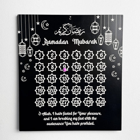 Ramadan Calendar with Push Pins Wooden Islamic Gift Ramadan Decor