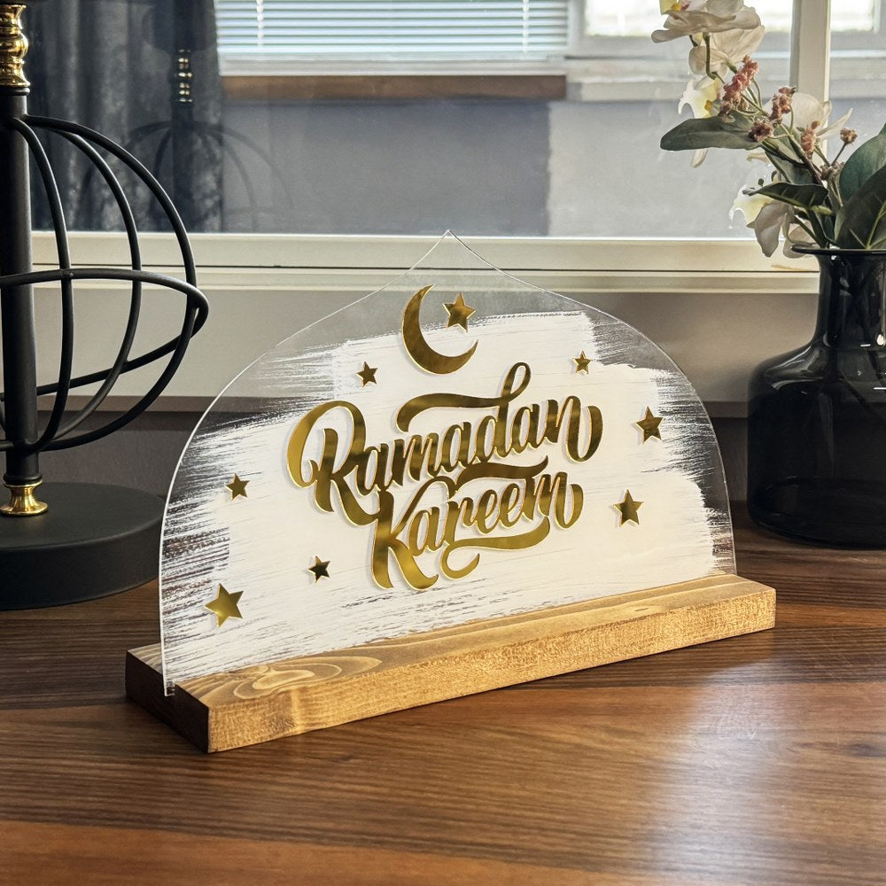 Ramadan Kareem Written Tabletop Decor - Islamic Gift Ramadan Decor