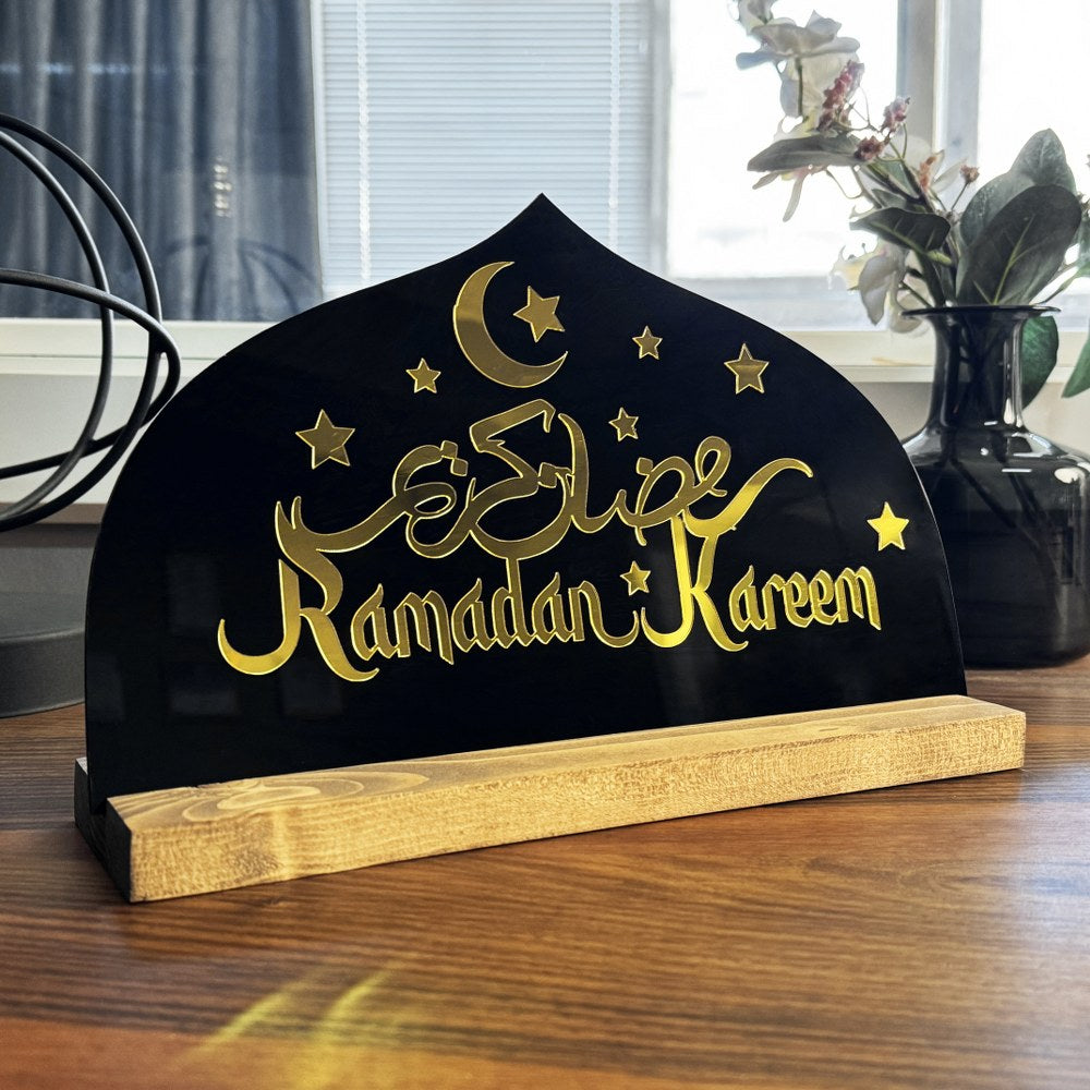 Ramadan Kareem Latin & Arabic Islamic Gift Tabletop Decor