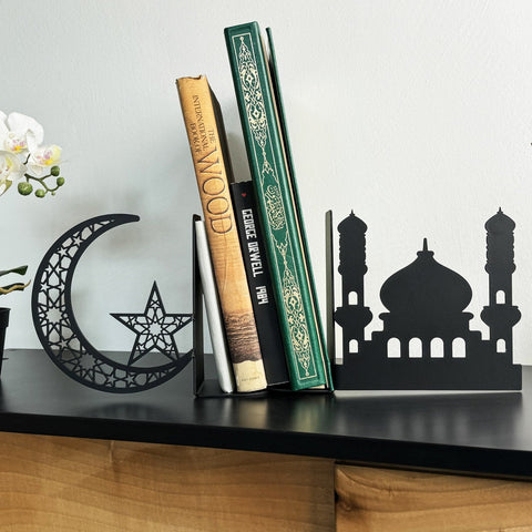 Mosque and Crescent Metal Bookend Islamic Home Decor