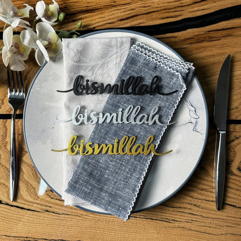 Bismillah Metal Napkin Ornament Iftar & Eid Dinner Table Setting Decor