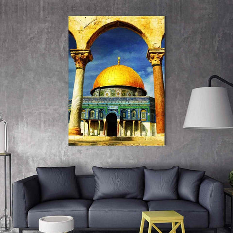 Canvas Painting Islamic Wall Art Masjid Al Aqsa (The Dome of the Rock)