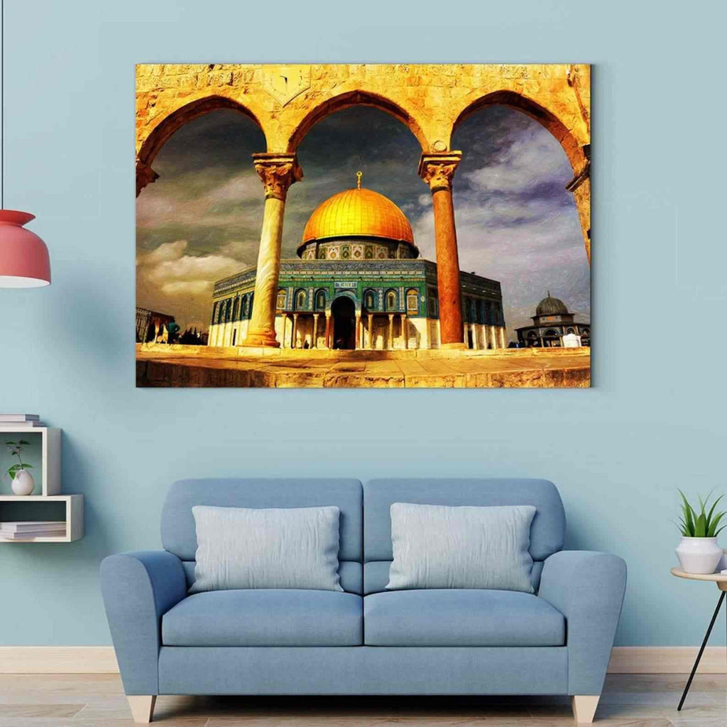 Masjid Al Aqsa (The Dome of the Rock) Islamic Wall Art Canvas Printing