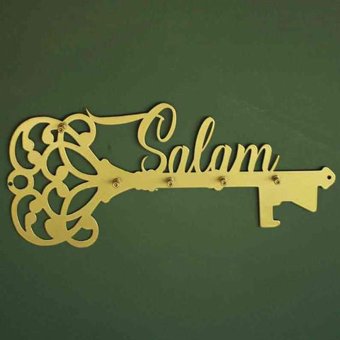 Salam Key Holder Latin Calligraphy Islamic Wall Art Decor