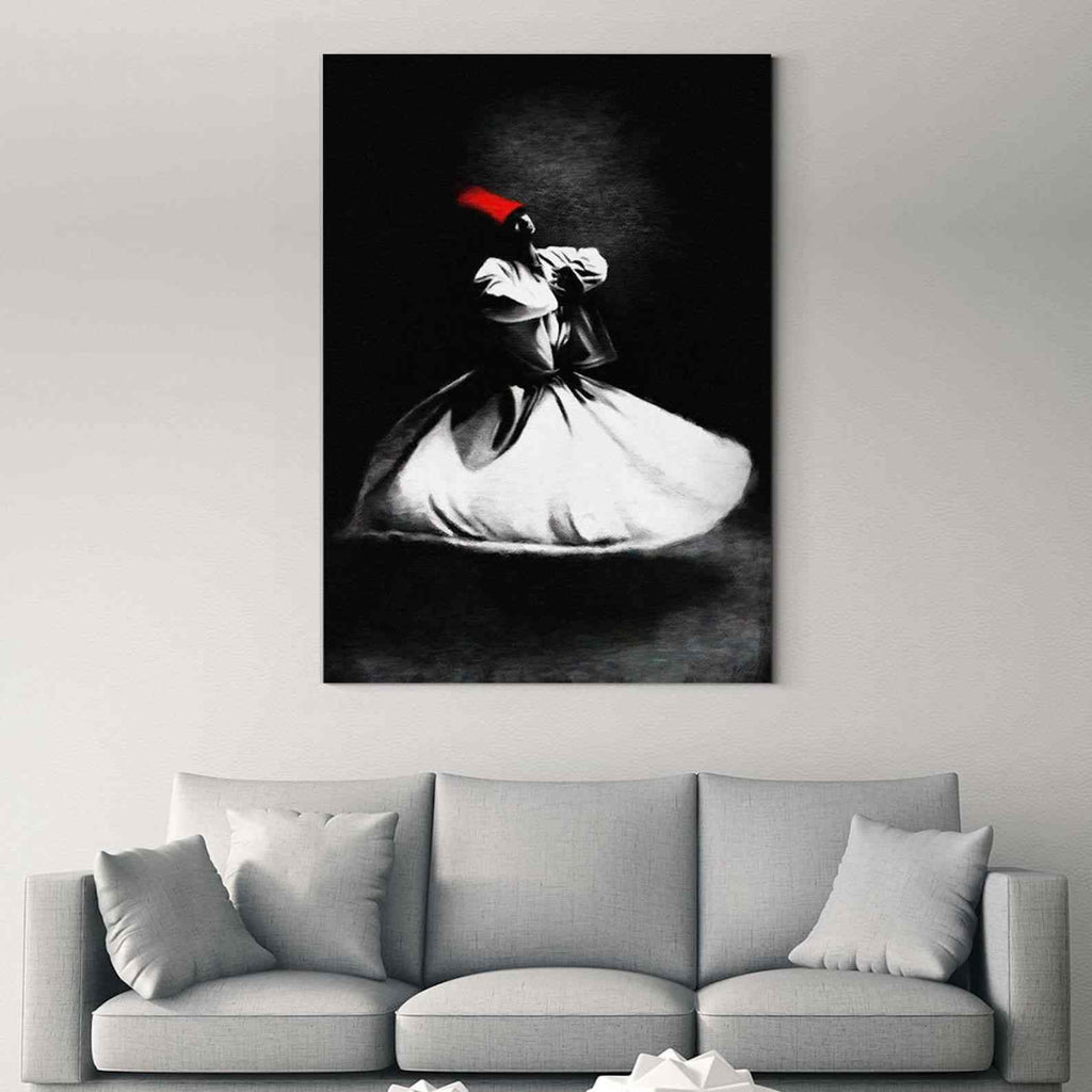 Modern Islamic Wall Art Whirling Dervish - Islamic Canvas Printing