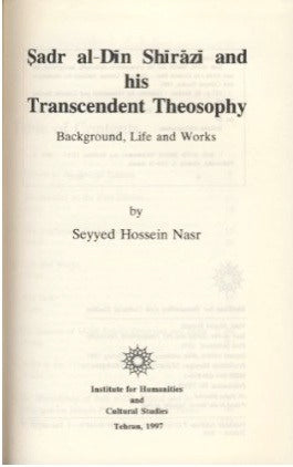 Transcendent Theosophy of Sadruddin Shirazi: Background, Life and Works-al-Burāq